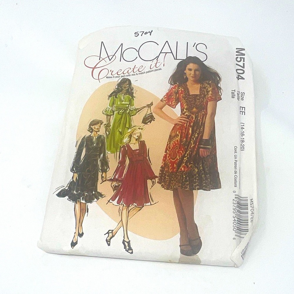 McCall's M5704 Easy Misses Dress Sewing Pattern Sz 6-14 UNCUT 2000s